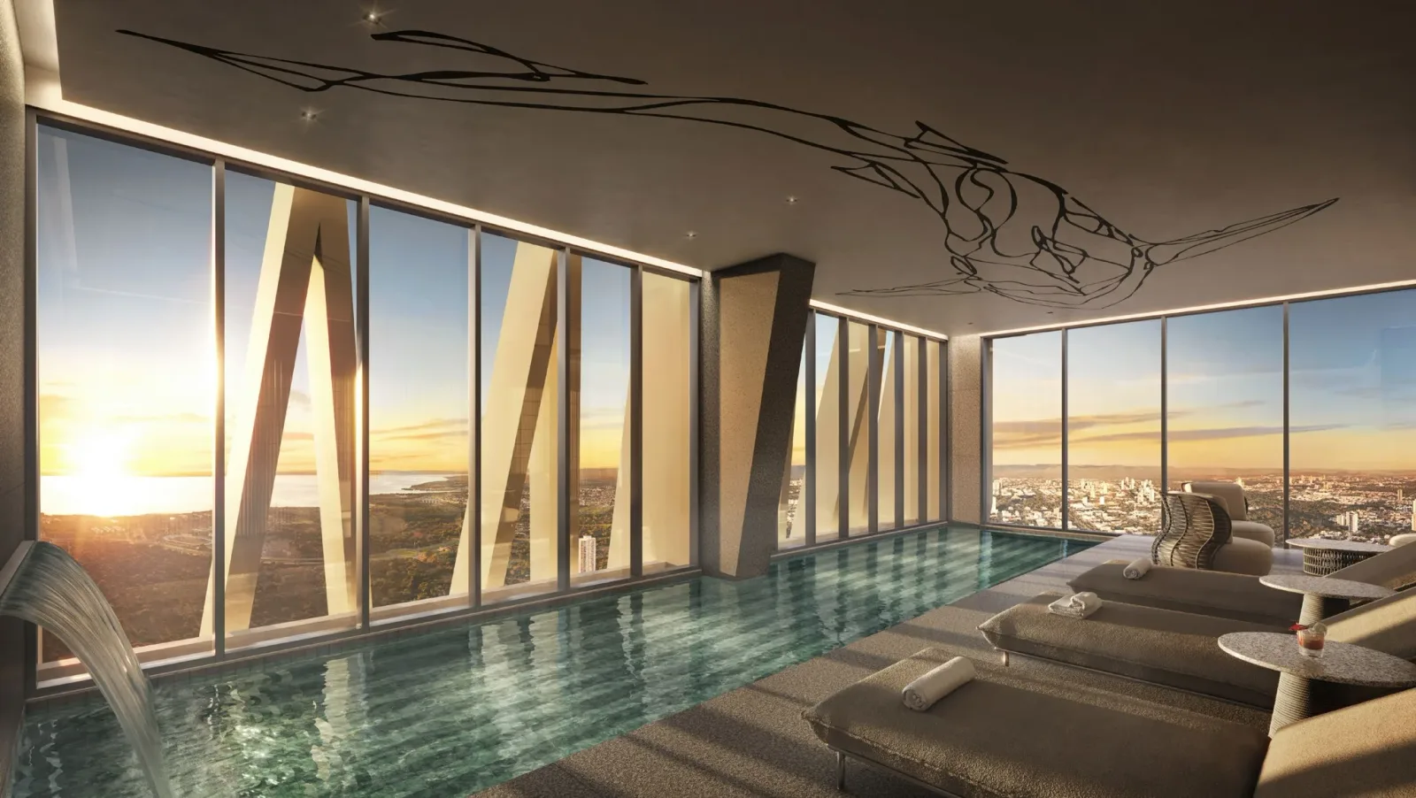 Piscina panorâmica e coberta — Urban Haute