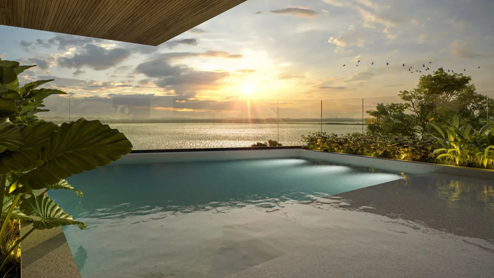 Piscina adulto com deck molhado — Urban Maestria