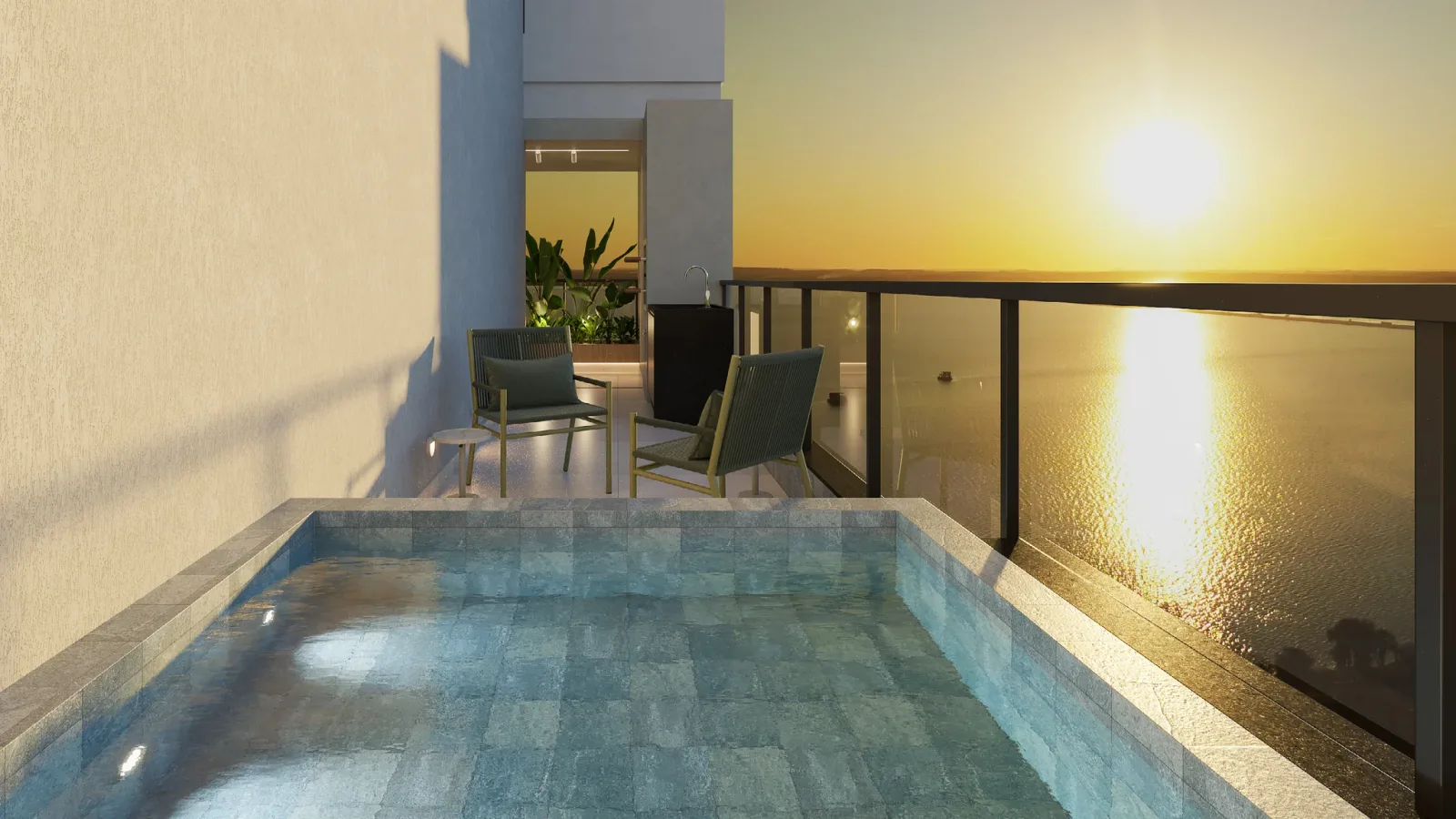 Final 03A - Varanda com piscina e pé direito triplo — Urban Maestria